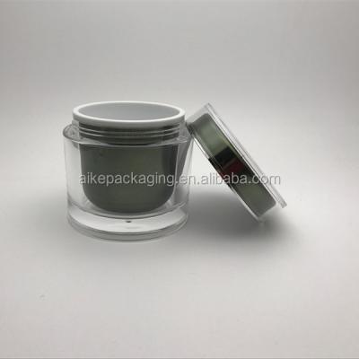 China Empty Recycable Container 6 Ounce 200ml Plastic Cream Jars 200ml Round Cosmetic Acrylic Jar for sale