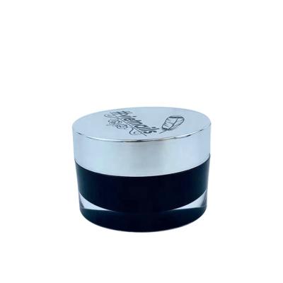 China 50g Recyclable Material Eco Plastic Jar Eco Silver Cap Acrylic Cosmetic Cream Jar Black Cosmetic Plastic Jar for sale