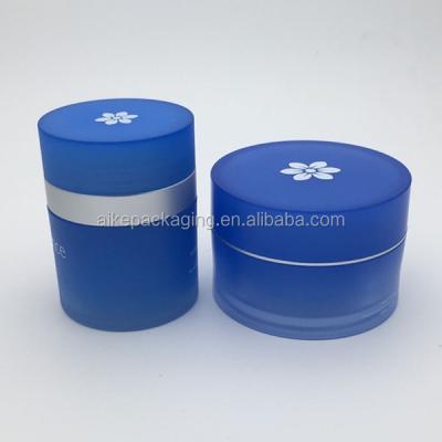 China Recyclable blue acrylic hair cream jar jar bpa free material cosmetic containers for sale