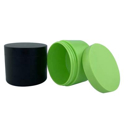 China Recycable Variety Size Biodegradable Black Recycled Plastic Cosmetic Packaging Jar Green Pet 250ml Cosmetic Jar for sale