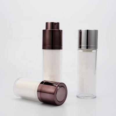 China Luxury Acrylic Cosmetic Bottle 15ml 30ml 50ml Rotary Pump Airless Plastic Lotion Bottle With Twist Cap for sale