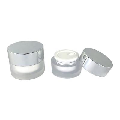 China .5 oz recyclable material 1 oz 1.7 oz 2 oz aluminum jar 15ml 4 oz jar plastic lid metal round cosmetic acrylic frosted jar 15ml 30g jar for sale