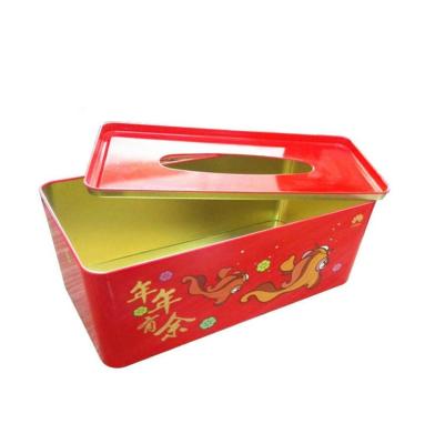 China Recyclable Square Tinplate Paper Box/Household Tissue Storage Box Gift Packaging Box, Food and Baking Tin Box for sale