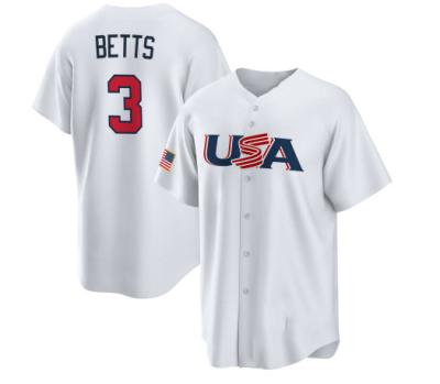 China 2023 Wholesale Stitched Baseball Jerseys USA World Antibacterial 3 Mookie Betts 22 Clayton Kershaw 30 Kyle Tucker Anderson Turner Smith Trout for sale