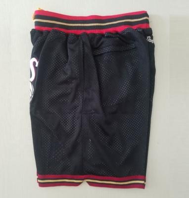 China Best Quality Philadelphia Antibacterial Black Quilted Basketball Shorts for sale