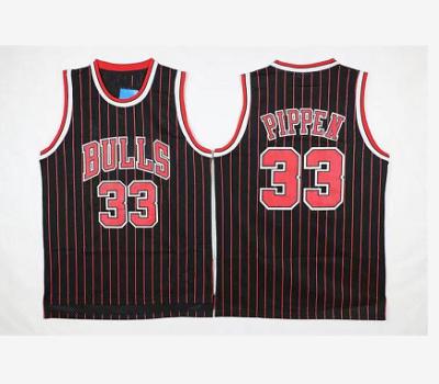 China Wholesale Breathable American Pippen 33# Pippen 33# Bulls Basketball League Jersey Bulls Embroidery Basketball Singlet Red for sale