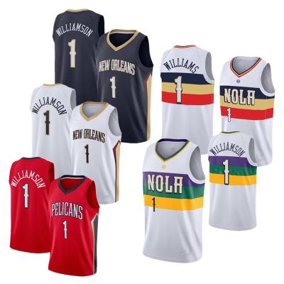 China Breathable American New Jersey #1 Zion Williamson Zion Williamson Basketball Jersey Basketball Tank Top for sale