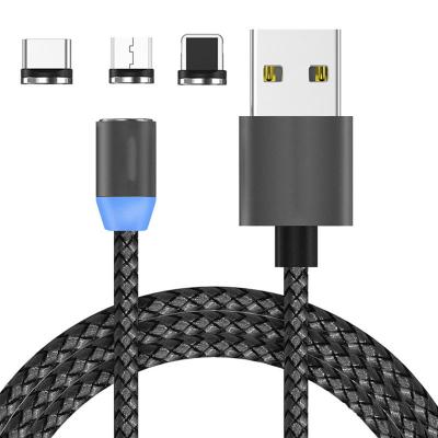 China MP3/MP4 Player 2022 New On Wholesale Current 3 In 1 Magnetic Fast Charging Cable 360 ​​Degree USB Micro Data Cable Mobile Phone Cable for sale