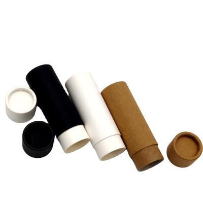 China Factory Price Biodegradable 0.5oz/14g Round Kraft Paper Cardboard Tubes Lift Up With Wax Paper For Lip Balm Paper Cardboard Deodorant Container for sale