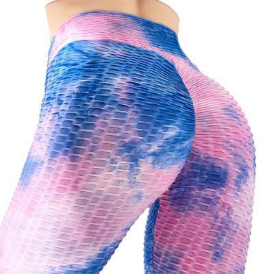 China 2021 Breathable Hot Woman Fitness Clothes Tie Dye Slim Fit High Waist Pants Tracksuit Fitness Wear for sale