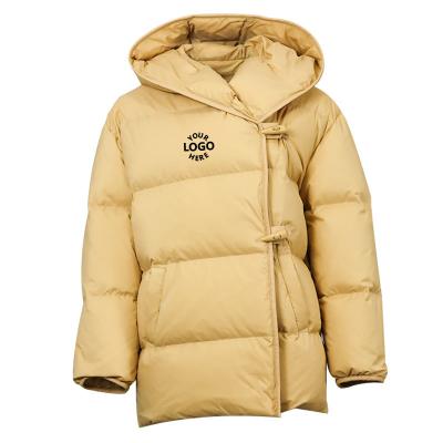 China 2022 Custom Women's Coats Winter Striper Jacket Windproof Down Jacket For Women Ladies Outerwear Long Bubble Jacket for sale