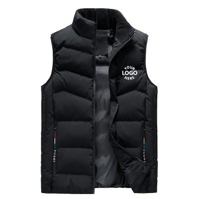 China Custom Sleeveless Windproof Bubble Jacket Winter Outwear Service Jackets Men's Stripper Vest for sale