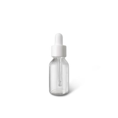 China Eco-friendly Cosmetics Packaging Glass For 15ml Clear Glass Bottle With Dropper For Essential Oil Or Serum for sale