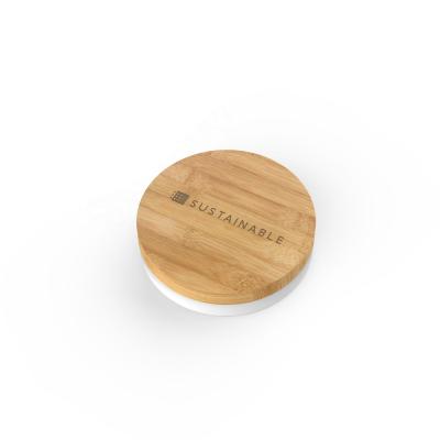 China Eco-friendly Ceramic Empty Powder Compact With Lid Bamboo Material Magnetic Sustainable Unique Beauty Cosmetic Packaging New for sale