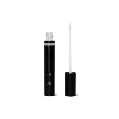 China Compostable + Recycled OEM New Material Sustainable Cosmetic Packaging PLA Material Empty Black Lip Gloss Single Tube With Brush for sale