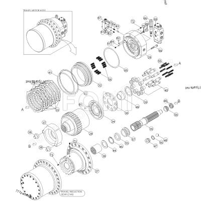 China FOMI 31N8-40010 31N8-40011 Excavator Final Drive R290LC-7 R250LC-7 R305LC-7 Travel Motor For Excavator for sale