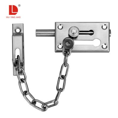 China EUROPEAN WUYINGHAO EUROPEAN WUYINGHAO 304 Stainless Steel Chain Bolt Security Hotel Security Chain Latch Door Lock for sale