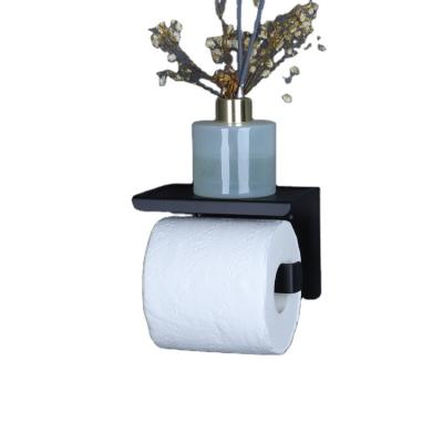 China Modern High Quality Wall Mounted Tissue Holder Stainless Steel Toilet Paper Holder With Shelf for sale