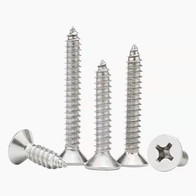 China Pan High Quality Stainless Steel Cross Countersunk Head Tapping Screws Nails DIN7982 for sale