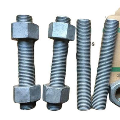 China Steel Hot Dip Galvanized Rod End With Hex Nuts DIN 976 GB ANSI ASME for sale