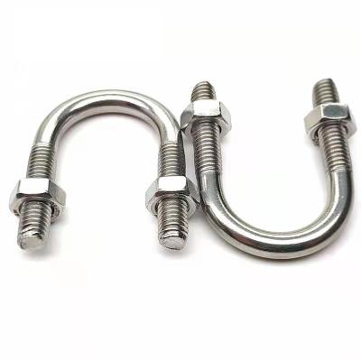 China Double End Stock Zinc Wire, Black, Galvanized U Bolt Pipe Clamp With Nuts for sale