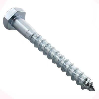 China DIN571 Galvanized HEX Full Thread Hex Head Self Tapping Screw for sale