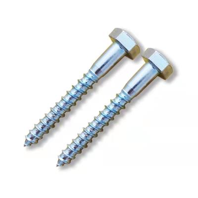 China DIN571 HEX Galvanized Stainless Steel Hexagon Head Tapping Screws For Connecting Steel Plate Wood Products for sale