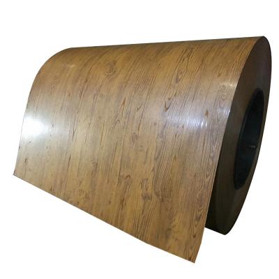 China Making Pipes Wooden Color Coated Steel Coil Factory Cheap Price PPGI Brown Gray Steel Coil for sale