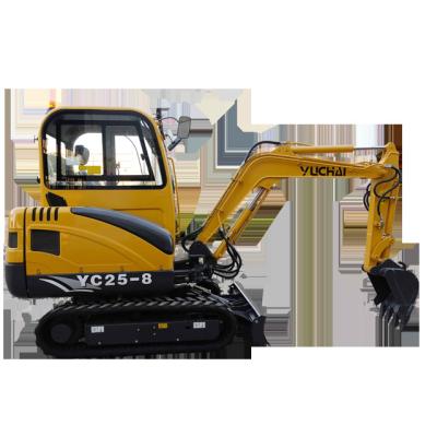 China YUCHAI YC25-8 Mini Excavator Mining Excavator Construction Material Stores for sale