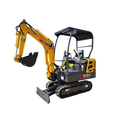 China Yuchai YC16-9 Factory Price Chinese Building Material Stores 1.5 Ton Excavator Canopy For Drilling Swing Boom Mini Excavators for sale