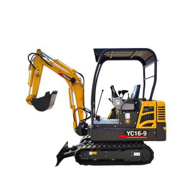 China Factory Price Chinese Mini Canopy Building Material Shops Yuchai YC16-9 Excavator To Grab Hot Sales In France Cheap 1 Ton for sale