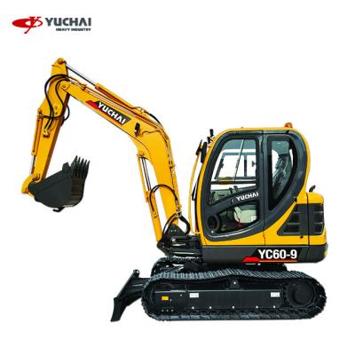 China Chinese Factory YUCHAI YC60-9 Small Micro Machine Bagger Excavator Mini Digger for sale