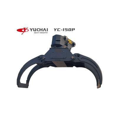 China Truss Log Grapple YUCHAI YC-150P With 360 Degree Hydraulic Excavator Log Grapple Wood Grabber Forestry Machinery for sale