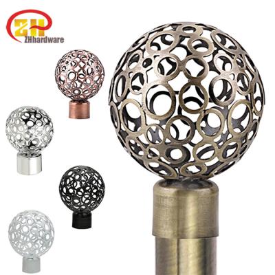 China Adjustable Length Specialized in Producing Mercury Plated Glass Finial Curtain Round Rod Glass Ball Telescopic Pole Accessories for sale