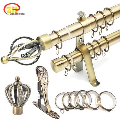 China Good Quality Aluminum Window Accessories Adjustable Length Window Curtain Poles Double And Curtain Rod Sets Curtain Poles Dried for sale