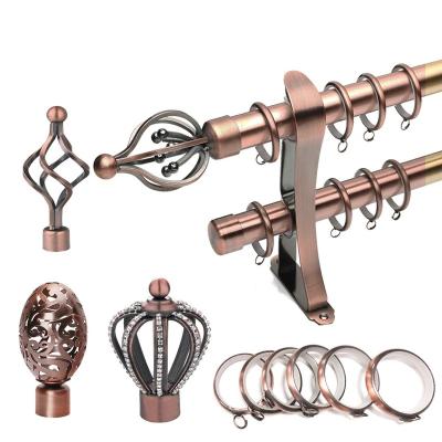 China Chinese Factories Eco-friendly Curtain Ring Mass Production High Quality Stretch Pole Varied Curtain Rod Finial For Curtain Rods Set for sale