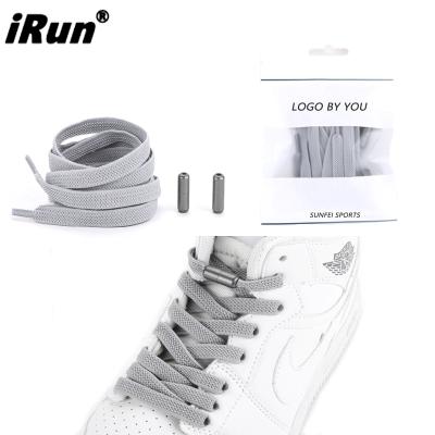 China Shoe Buckle Irun Lock Laces Custom Print Logo Brand No Tie Cap Lock Customized Lace With Customize Packed In A Polybag for sale