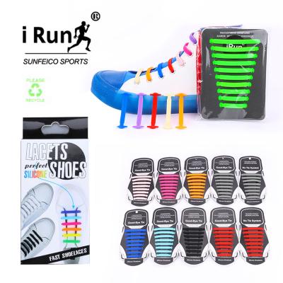 China Irun Flat Lit Laces Never Tie Custom Flat Silicone Laces Laces With Custom Printing Bags for sale