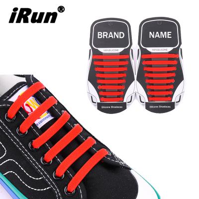 China Irun Flat Red Sport No Tie Shoe Laces Lock Kids Lucency Custom Pack Stretching Laces Quick Tie Silicone No Tie Lace for sale