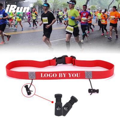 China Irun Triathlon Running Belt Adjustable Number Bibs Holder Sport Running Holders Belts Custom Package Race Number Belts 25mm*920mm for sale