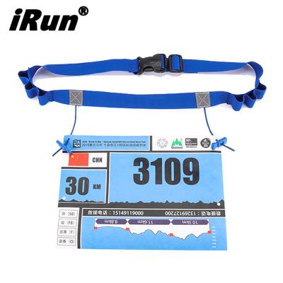 China Irun Running Marathon Running Belt With 6 Pack Gel Loops Pack Custom Recycled Bib Gel Belt Running Number Belt 25mm*920mm for sale