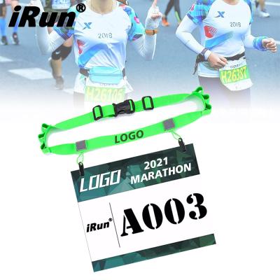 China Irun Sport Running Belt For Marathoner Bib Support Belt For Running Gym Logo Package Race Number Belts Custom Number 25mm*920mm for sale