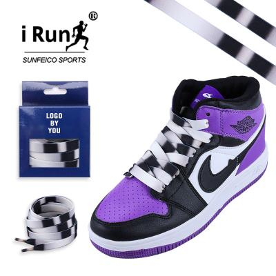 China Irun Bandana Flat Print Flat Laces Custom Logo Advanced Shoelaces With Shoelaces Box Packaging for sale