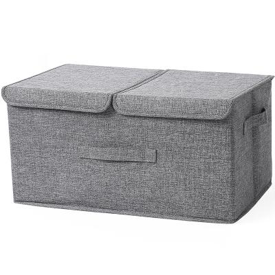 China Sustainable Eco-Friendly Cotton Canvas Fabric Clothes Wardrobe Storage Box Toys Organizer Box Closet Drawer Box for sale