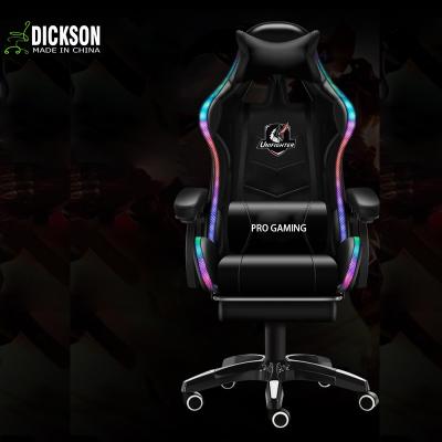 China (Height)Dickson Adjustable Led Adjustable Chair New RGB Upright Gaming High-Back Style Computer Chair for sale