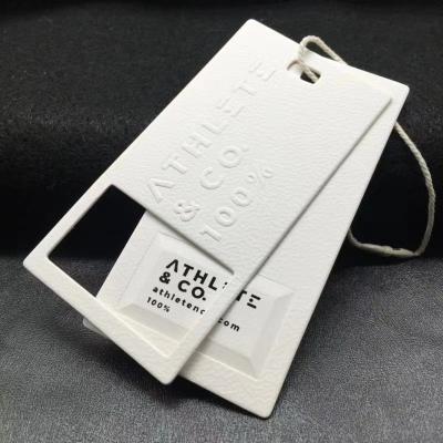 China Custom New Design Luxury Black Card Paper Garment Labels Viable As Garment Tags With String For Jeans Making for sale