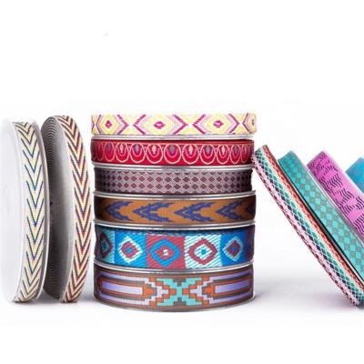 China High Tenacity Woven Jacquard Webbing Elastic Band 45mm White 25mm 30mm 35mm 40mm for sale