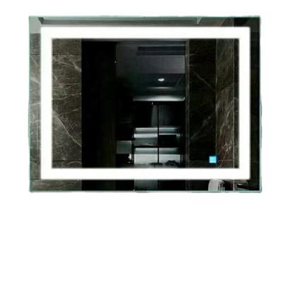 China Wall Mounted Fogless Shower Traditional Led Integral Mirror / Led Bathroom Mirror With Light Weather Display for sale