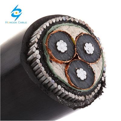 China Underground Medium Voltage 33kV Steel Wire Armored Power Cable 3 Phase Copper Wire Screen XLPE Power Cable for sale