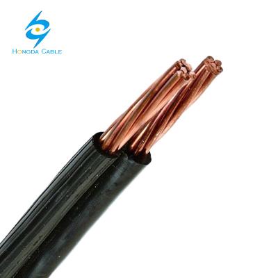 China Copper Hard Drawn Aerial Cable 2x7 / 1.7 1.04 PVC Insulated Parallel Webbed Aerial Cables 16sqmm 6sqmm for sale